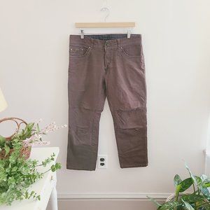 Kuhl Vintage Patina Dye Brown Hiking Pants Mens 34x28 Kanvus Jeans Outdoor